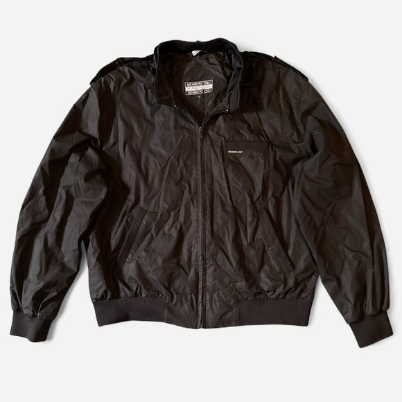 Members Only Black Windbreaker Jacket - Picture 1 of 5